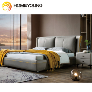Мебель для спальни Многофункциональное хранение Кровать King Size Кровать с массажным дизайном Музыкальный дизайн кожи кровать Гуандун Мягкий античный набор